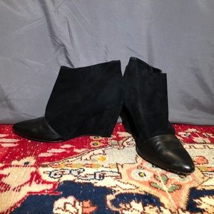 Jay Adoni Black Leather Bootie Heels